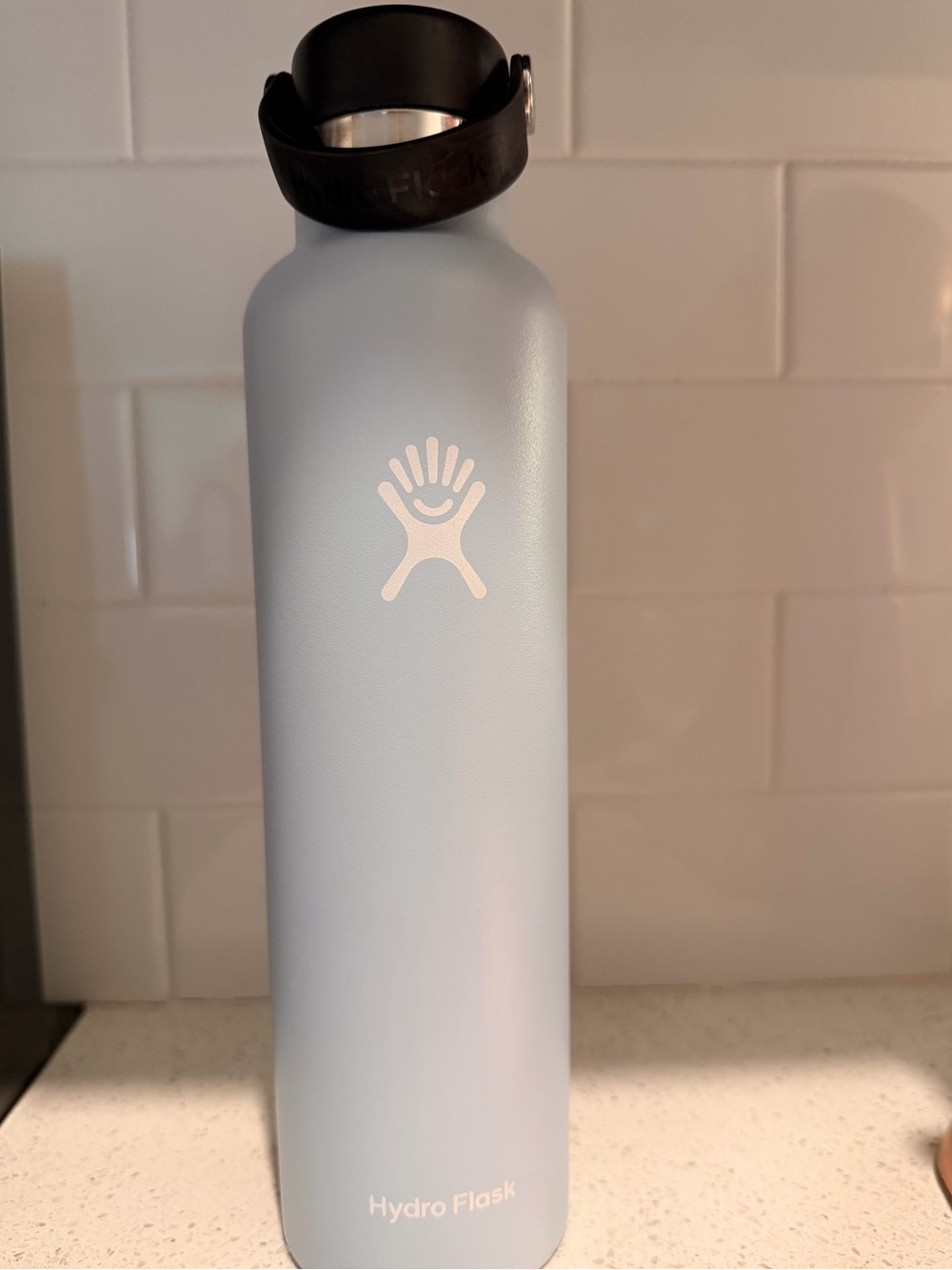 Hydro Flask Light Blue Tall Stainless Water Bottle with Black Cap